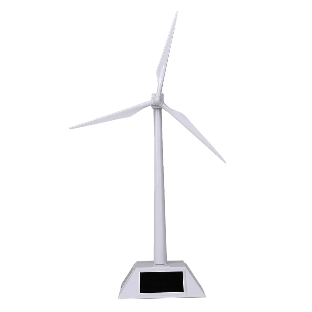 Solar Powered Teaching Windmill Props Rotatable 3D Windmill Assembled Model Energy-Saving Windmill for School Display Supplies