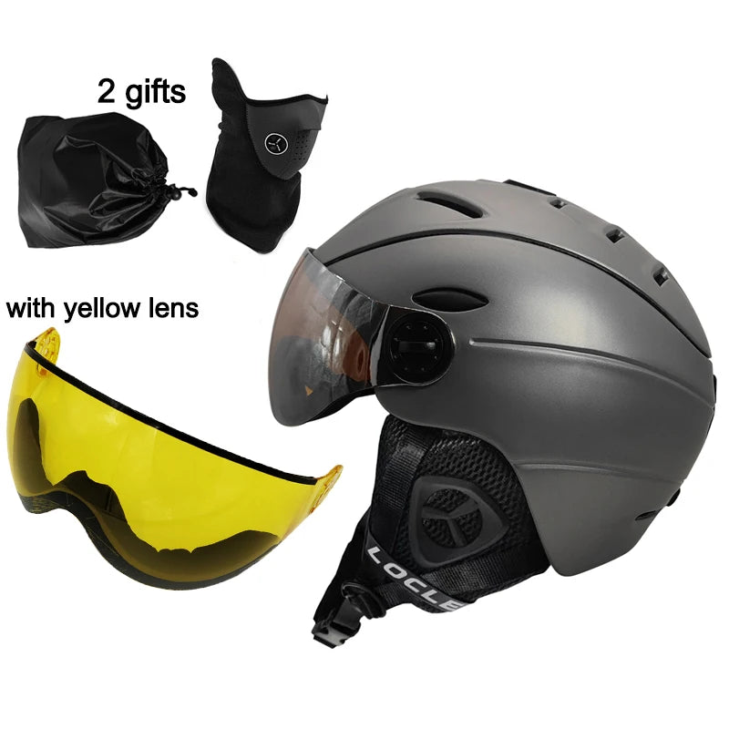 LOCLE Goggles Skiing Helmet Visor Men Women IN-MOLD CE Certificate Outdoor Sports Snow Snowboard Helmet Skateboard