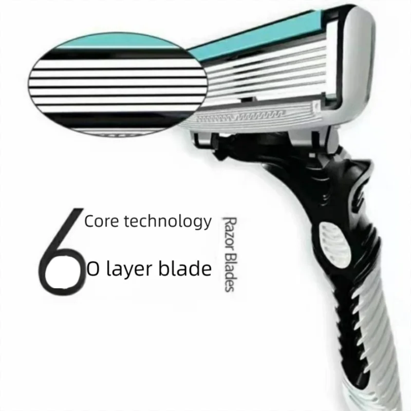 -1pc/3pcs/5pcs High-Quality Manual Razor – 6-Layer Sharp Blades for Smooth & Comfortable Shaving for Men’s Grooming & Daily Use