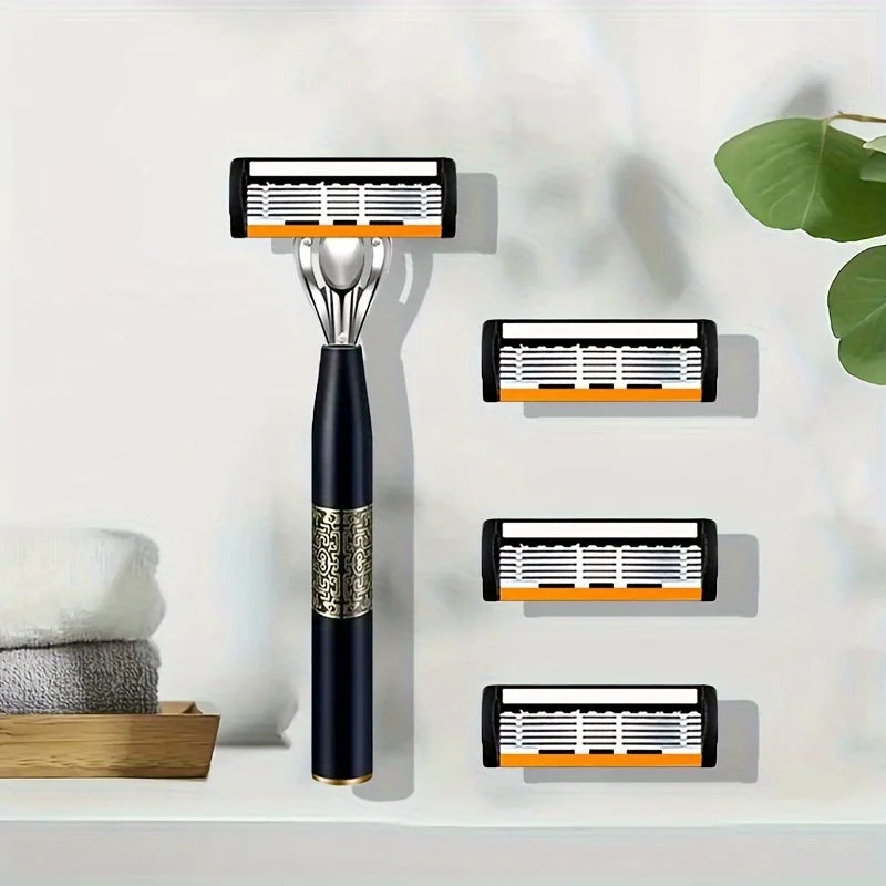 6-Layer Safety Razor Stainless Steel Progressive Blade Easy to Shave Men's Shaving and Women's Hair Removal Shaving Tools