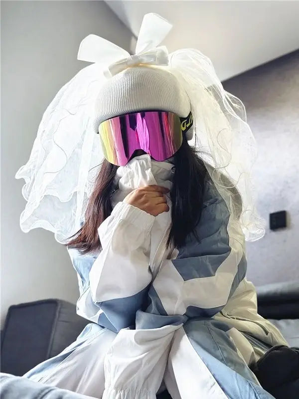 Ski Helmet Cover Cat Ears Rabbit Ears Funny Single and Double Board Warm Ski Helmet Cover for Men and Women