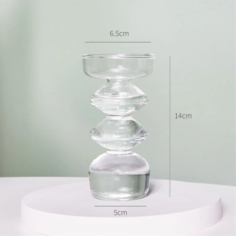 Modern Glass Candleholder Nordic Home Decor Clear Glass Candle Holder Candlelight Home Decoration Ornaments Candel Holder