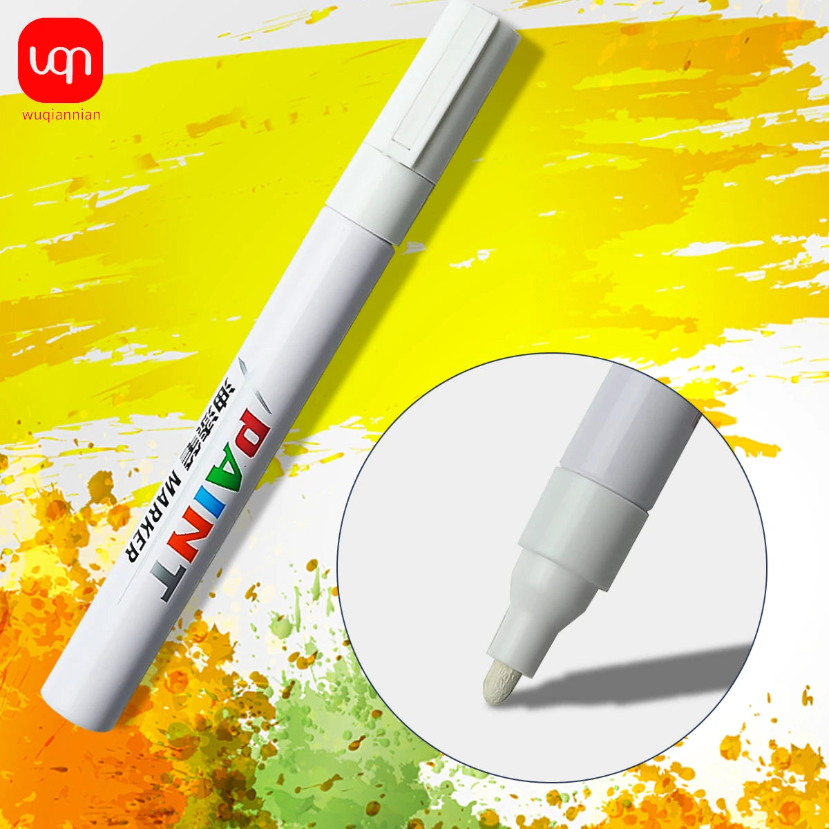 WQN-1PC Business Office Student Paint Pen, Waterproof Permanent Tire Position Marking Pen, Multi-Color, School Office Stationery