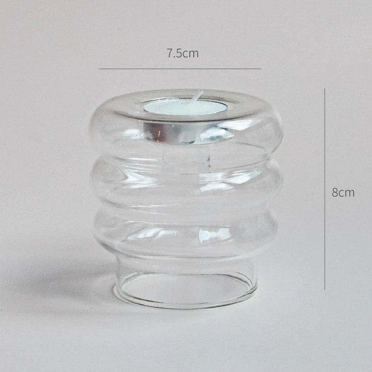 Modern Glass Candleholder Nordic Home Decor Clear Glass Candle Holder Candlelight Home Decoration Ornaments Candel Holder