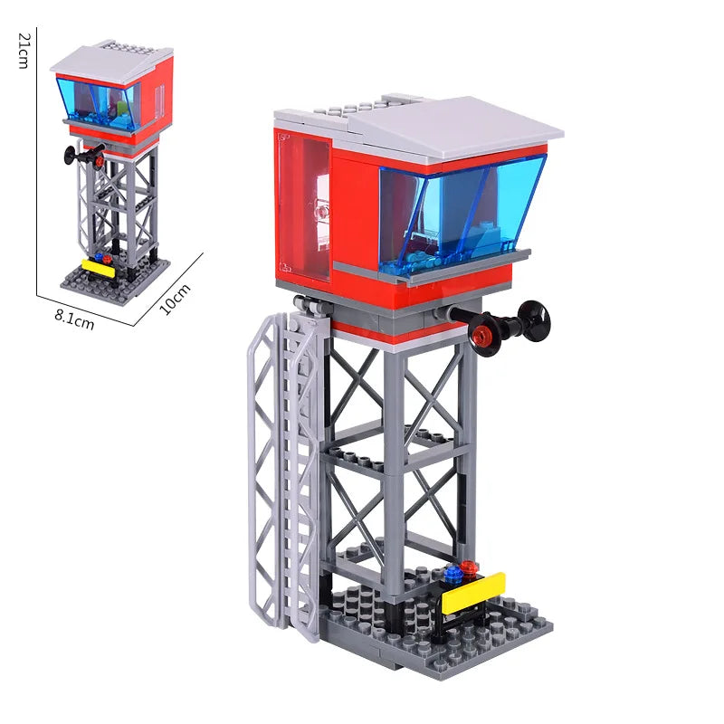 MOC City Train Building Block Train Track Corridor Elevating Rod Pedestrian Crossing Assembly Children's Toy Birthday Gift