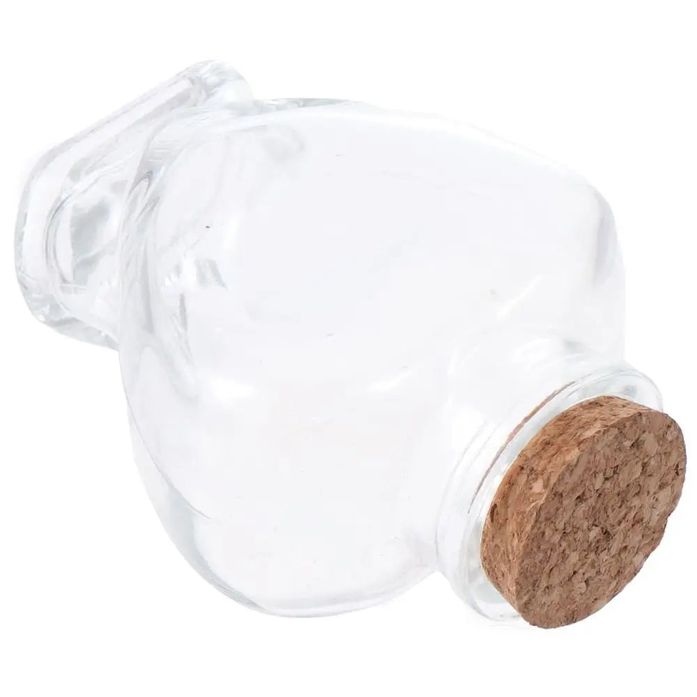 with Cork Stoppers Heart-Shaped Bottle Portable Small Wishing Bottle Clear Empty Glass Jar
