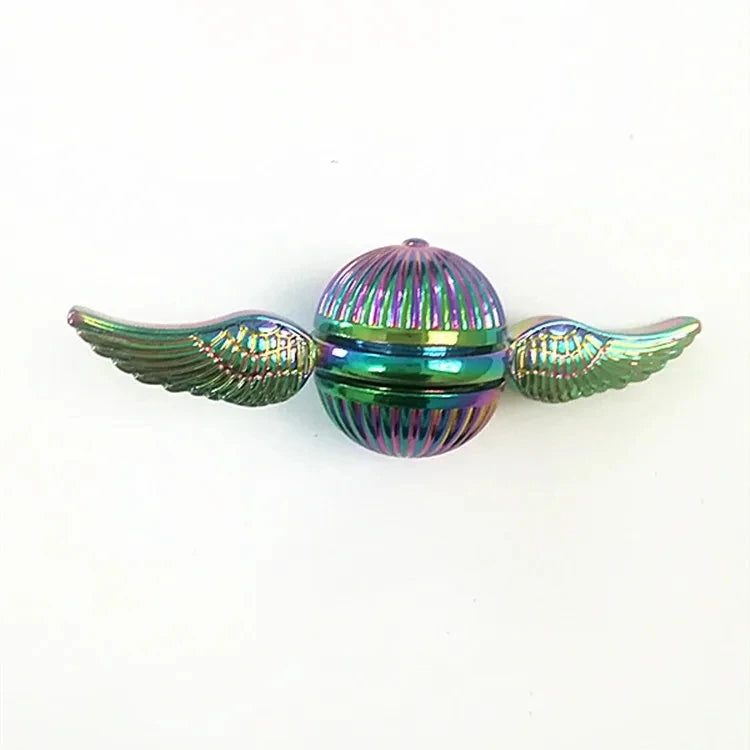 Premium Metal Angel Wings Fidget Spinner - Golden Snitch Design