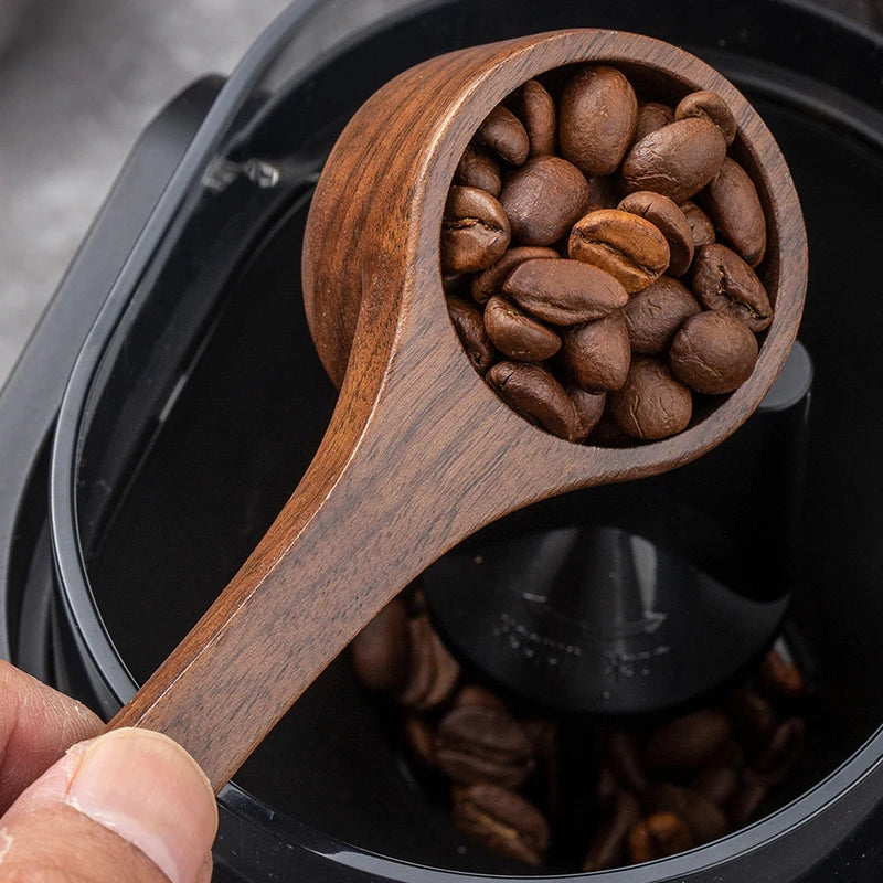1PC/2PCS coffee scoop spoon black walnut wood measuring spoon long handle spoon coffee powder measuring wooden spoon