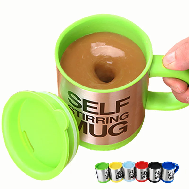 Self-Stirring Coffee Mug - Automatic Mixing Stainless Steel Cup 301-401ml