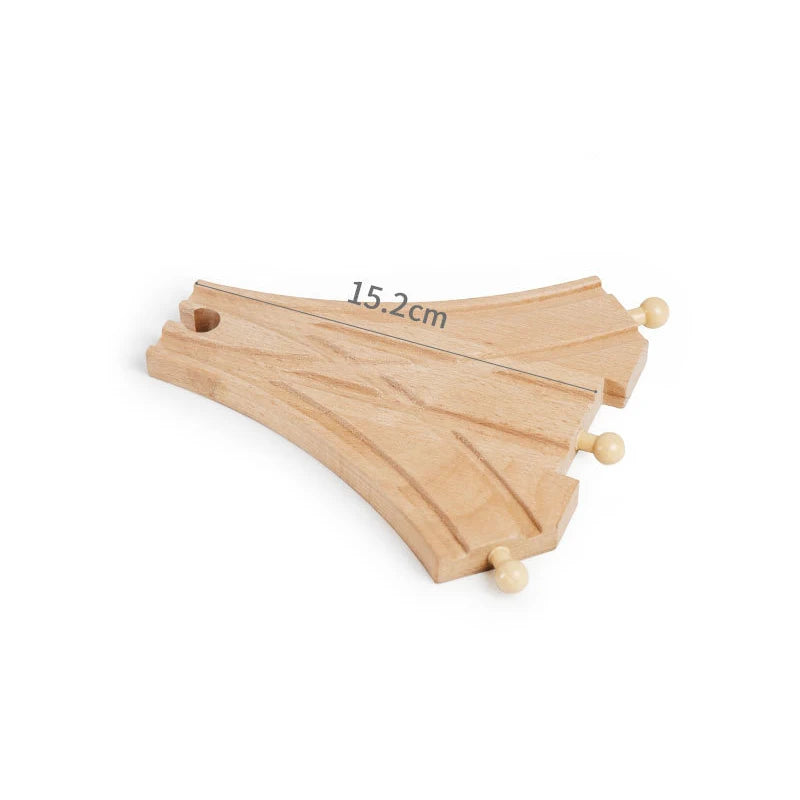 Wooden Train Track Accessories Universal Wooden Railway Tracks Bridge Parts Adapters Fit for All Brand Train Toys Birthday Gifts
