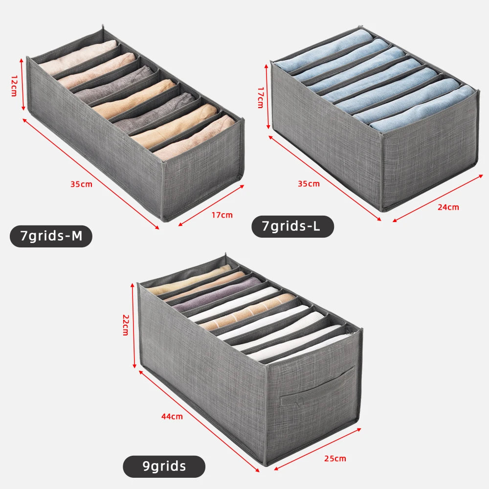 Closets Clothes Organizer Jeans Pants Storage Box Cabinet Drawer Separator Underwear Socks T-Shirt Wardrobe Storage Organizers