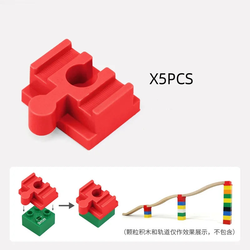 5-10PCS Wooden Train Track Accessories Plastic Building Blocks Adapters Wooden Track Connectors fit Wood Tracks Toys