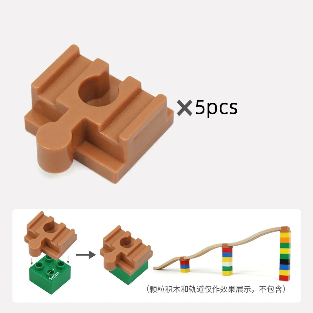 5-10PCS Wooden Train Track Accessories Plastic Building Blocks Adapters Wooden Track Connectors fit Wood Tracks Toys