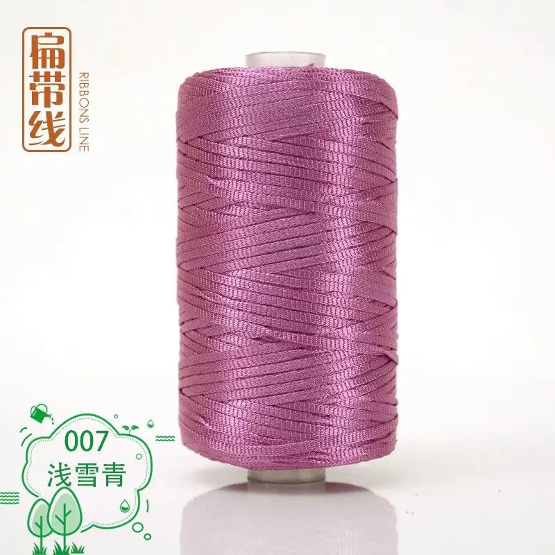 Flat line ice silk ice hemp bright silk hollow light body line summer sun hat hand-woven diy hook bag slipper cushion