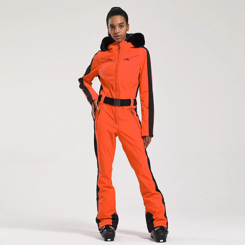 Ski Suit for Women, Jumpsuit, Thermal, Thicken, Waterproof, Windproof, Outdoor Sport Wear, Snowboard, Mountain, New, Winter