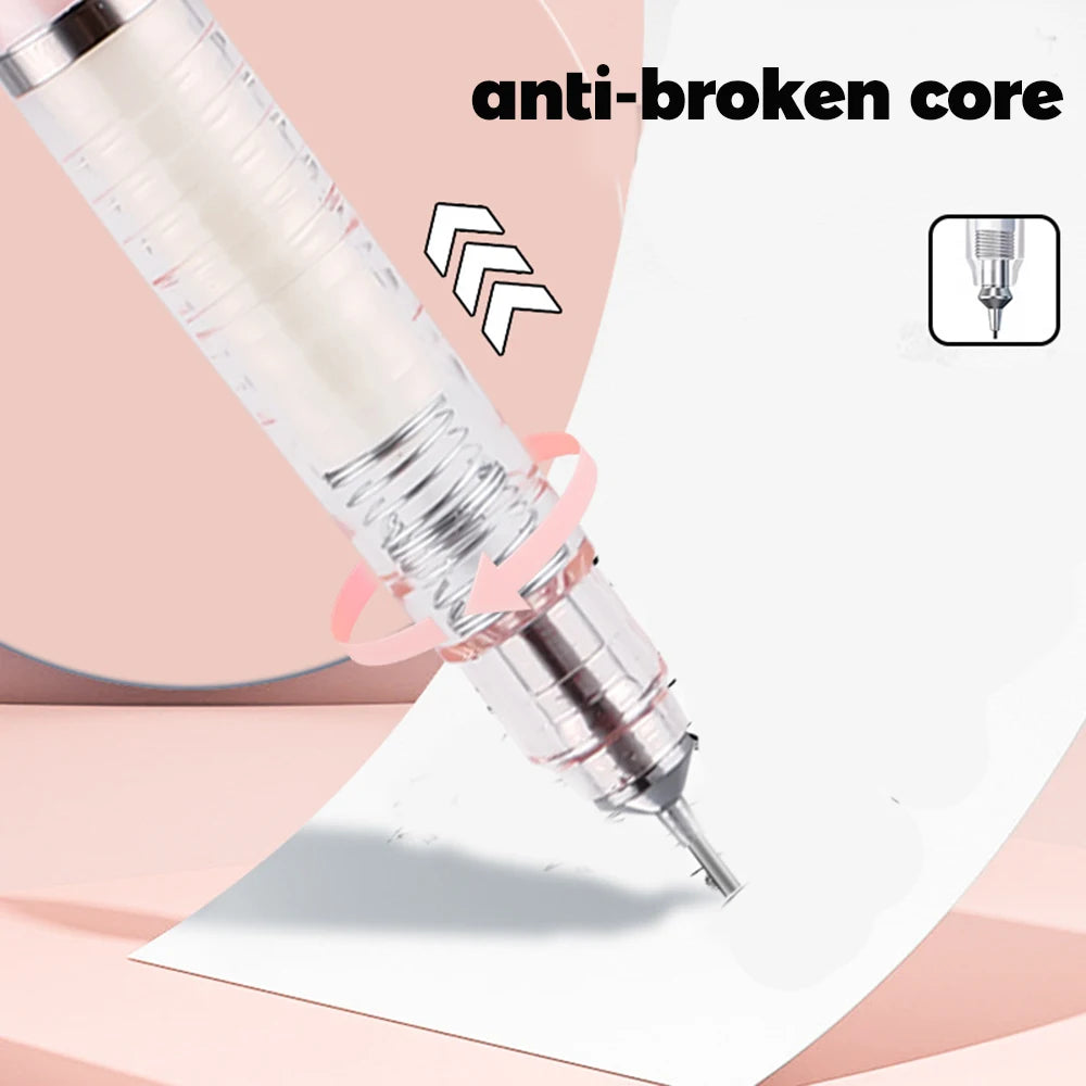 Kit 6pcs 0.5mm Mechanical Pencil for School Students, Anti-broken Core Lower Gravity Center