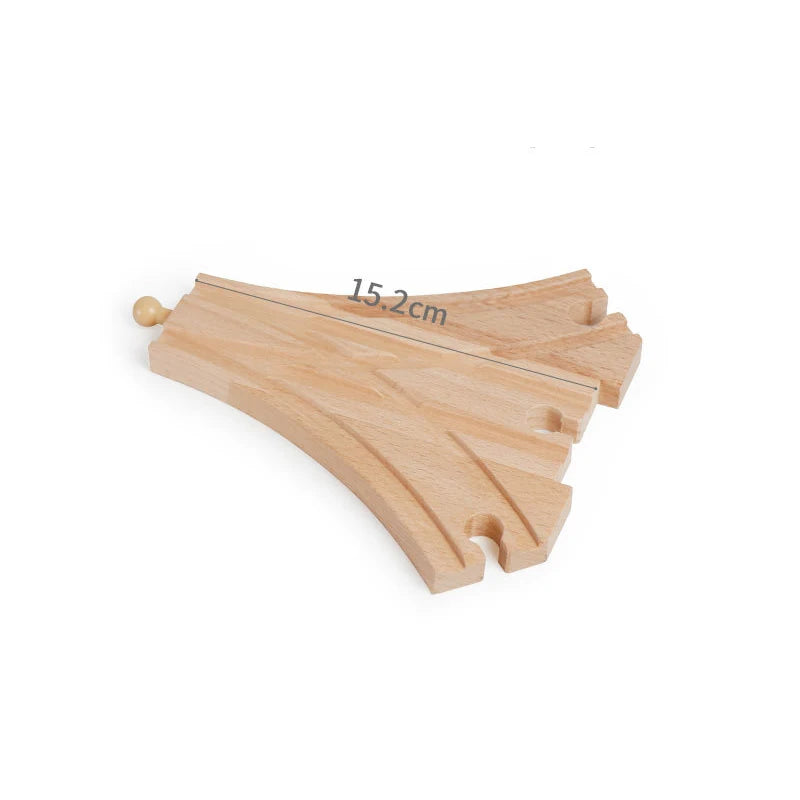 Wooden Train Track Accessories Universal Wooden Railway Tracks Bridge Parts Adapters Fit for All Brand Train Toys Birthday Gifts