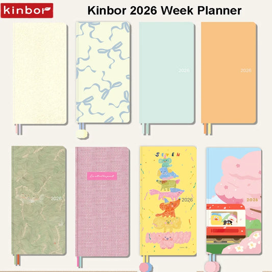 Kinbor 2026 One Page A Week Daily Time Weekly Planner Book Organizer Schedule Books Self Disciplined Punch Efficiency Manual