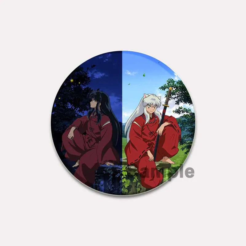 Comic Brooches about Sesshomaru and Rin,Cosplay Cartoon Badge Handmade Cute Enamel Pins for Backpack Clothes Collar Accessories