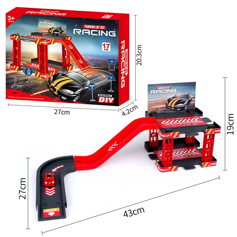 Parking Track Car Children Toys Police Cars Fire Engines Engineering Vehicle Ramp Road Construction Inertial Sliding Track Games