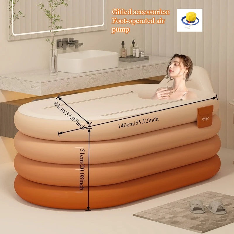 1 unit of household adult inflatable bathtub for children's bathing, thick bathtub for portable storage, ice bath,steam bath tub