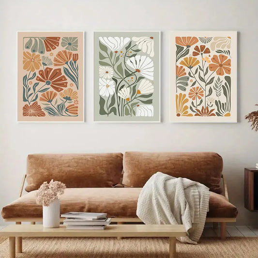 Abstract Colorful Floral Design Canvas Art Painting Simple Wall Decorative Poster for Living Room Luxury Home Decor Picture