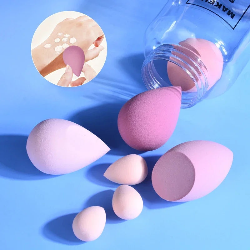 7Pcs/Set Makeup Sponge Set, Suitable for Liquid BB Cream Powder Application, Makeup Egg Dry Wet Dual-use Powder Puff