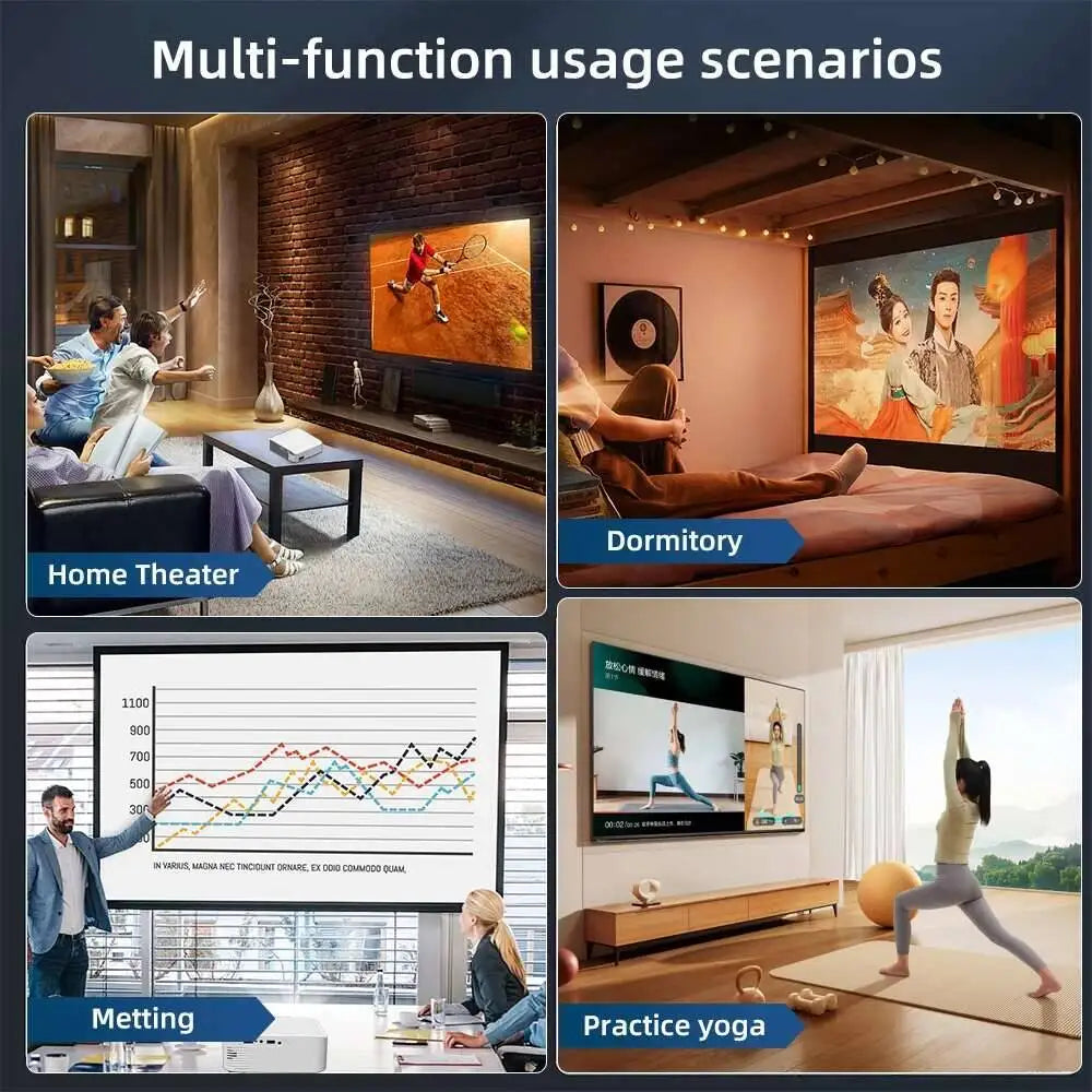 Touyinger L9 Full HD 1080P Mini Projector - 15000 Lumens 4K Home Theater Projector with Android