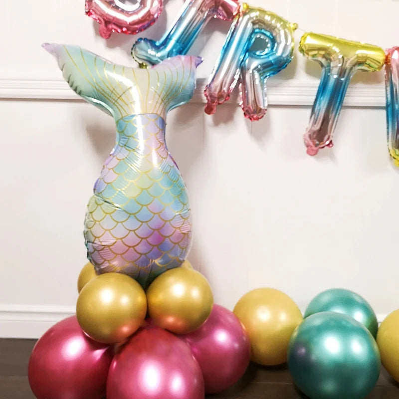 Number Balloons with Confetti Mermaid Balloons for Girls Birthday Party Decorations 1 2 3 4 5 6 7 8 9 Years Old Birthday Decor