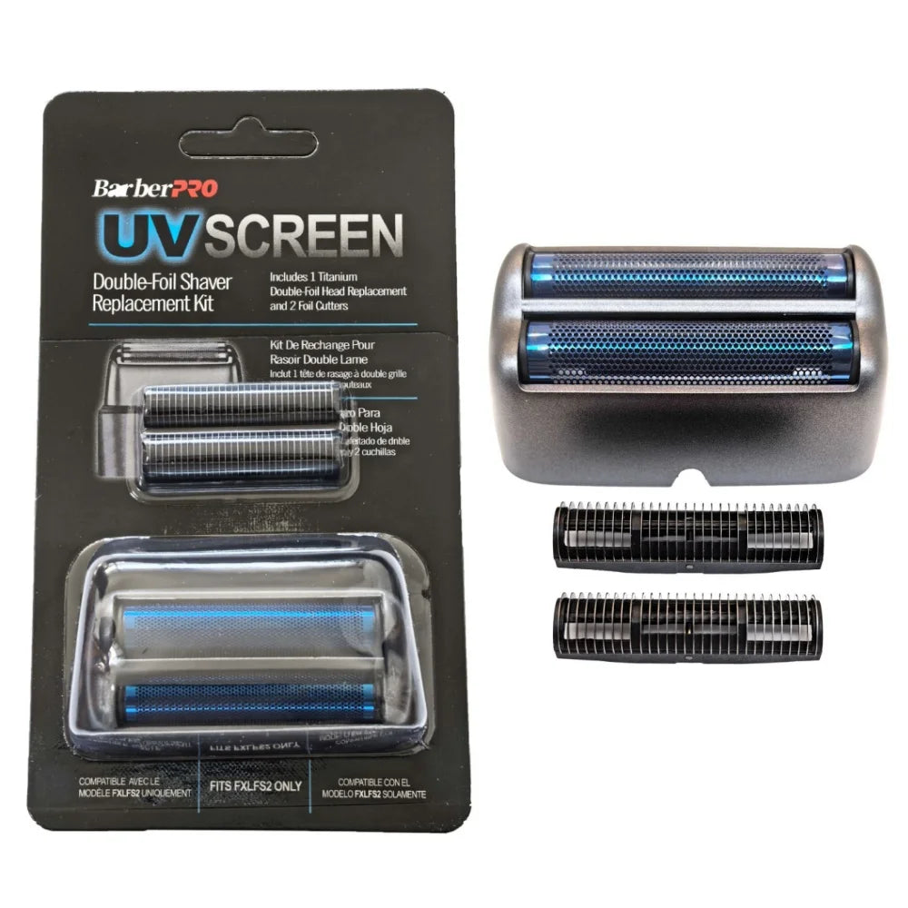 Replacement Foil and Cutter ONLY Fit For Babyliss PRO FXFLS2 UV Double Foil Shavers Replacement Head Blade