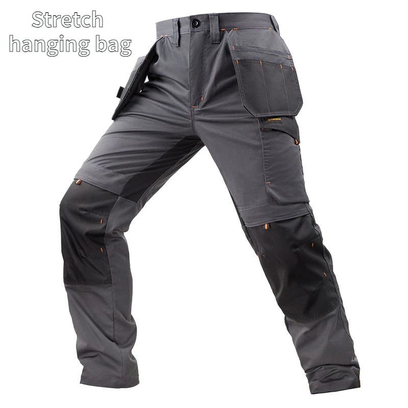 Summer Thin Cargo Pants Men's Multi-pocket Tear Resistance Stretch Trousers Outdoor Site Working Wear-resistant Pants Workwear