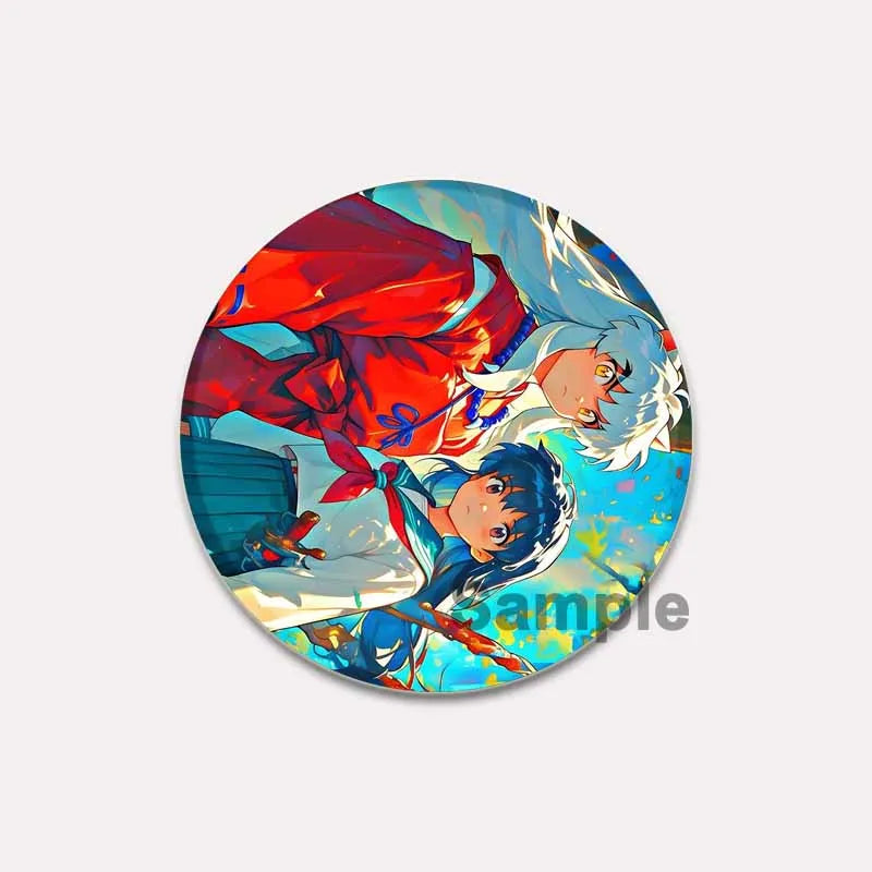 Comic Brooches about Sesshomaru and Rin,Cosplay Cartoon Badge Handmade Cute Enamel Pins for Backpack Clothes Collar Accessories