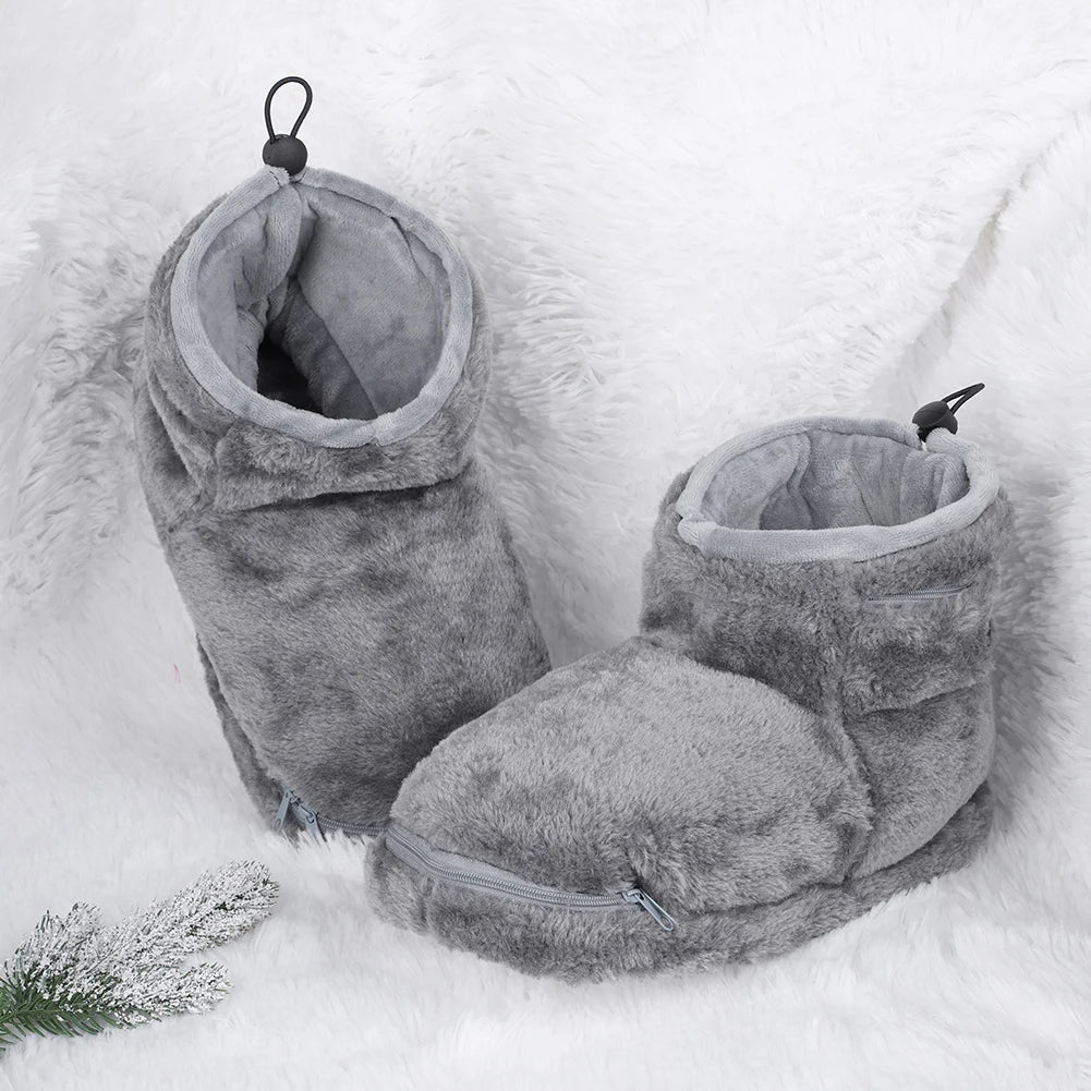 USB Heater Foot Shoes Plush Warm Electric Slippers Comfortable Foot Warmer Shoes Electric Heated Shoes for Women Men