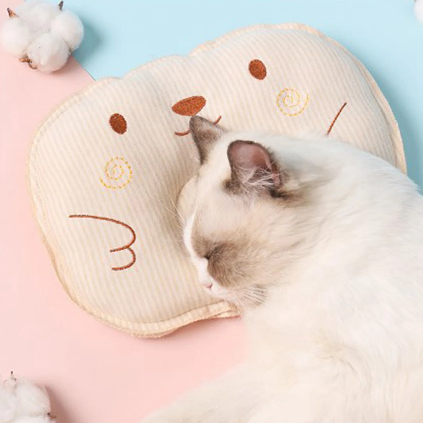 Cat Pillow Small Dog Bed Pillow Winter Warm Pet Sleeping Pillow Soft Comfortable Breathable Cute Pattern Pet Bed Pillow