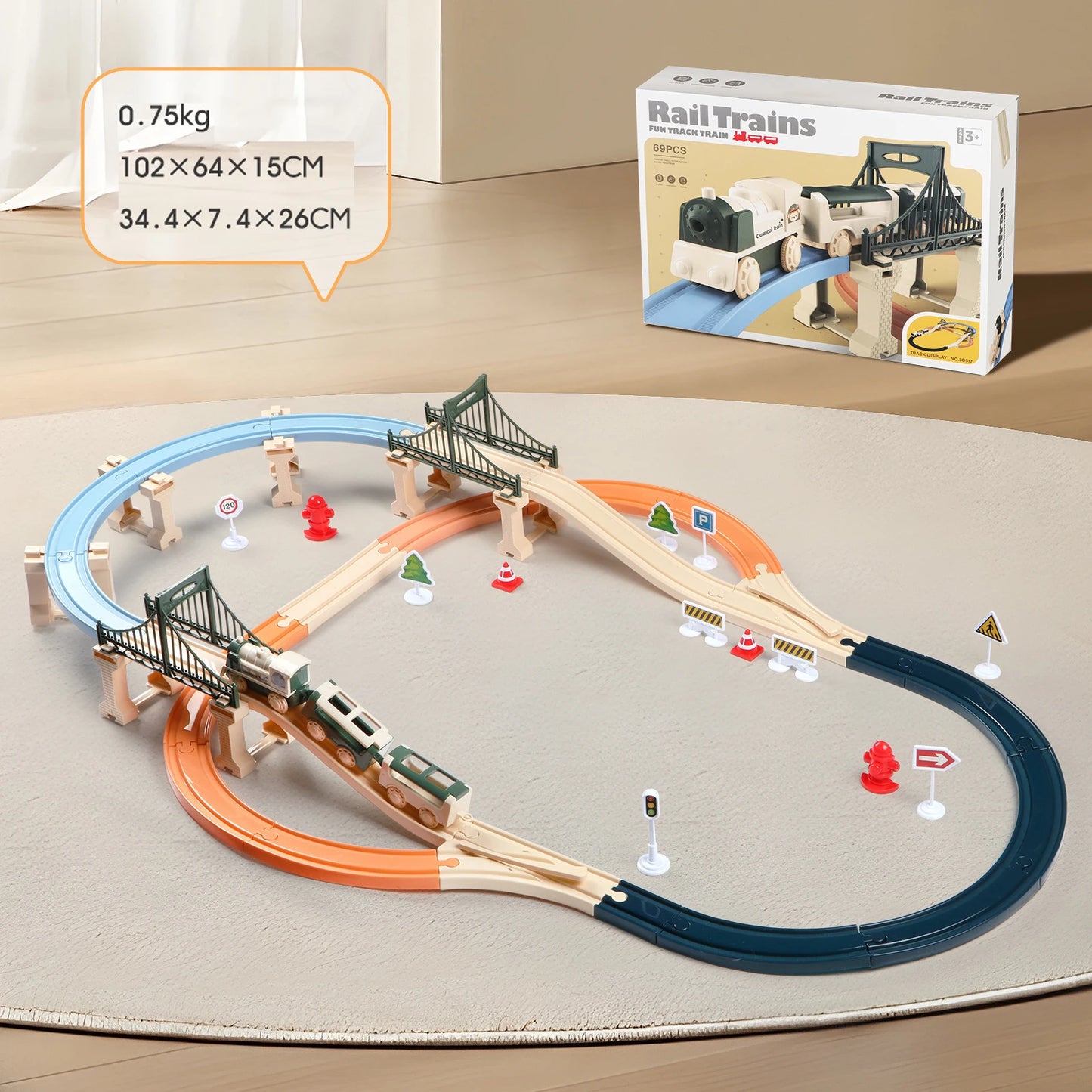 New DIY Rail Train Children Toys Puzzle Assembled Railway Track Building Block Track Toy for Kids Gifts/Christmas Gifts
