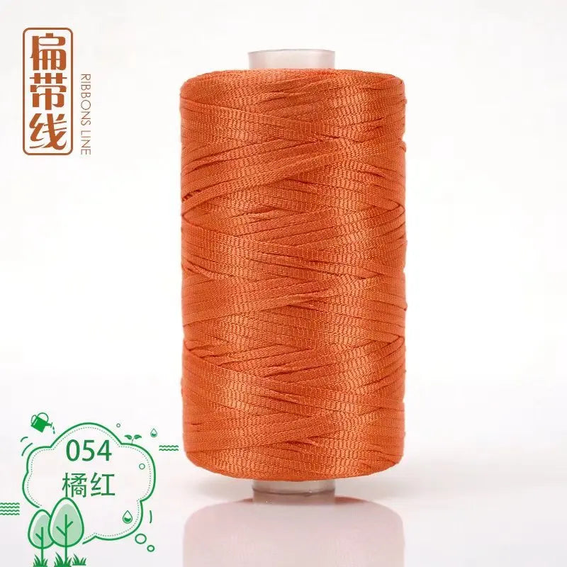 Flat line ice silk ice hemp bright silk hollow light body line summer sun hat hand-woven diy hook bag slipper cushion