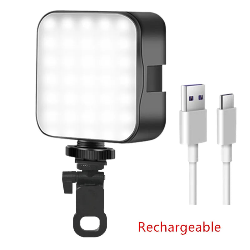 Premium Pocket LED Selfie Light - Clip-On Ring Flash for Phones & Laptops