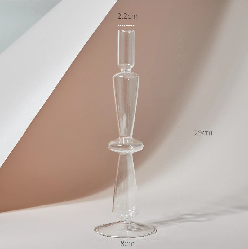 Modern Glass Candleholder Nordic Home Decor Clear Glass Candle Holder Candlelight Home Decoration Ornaments Candel Holder