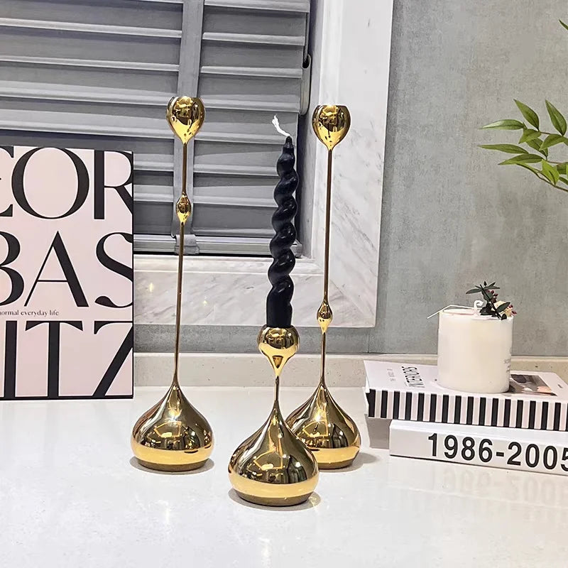 Luxury Gold Candle Holders, Elegant Candlestick For Wedding/Festival Dinner Table Centerpiece Decor Home Hotel Bar Ornaments