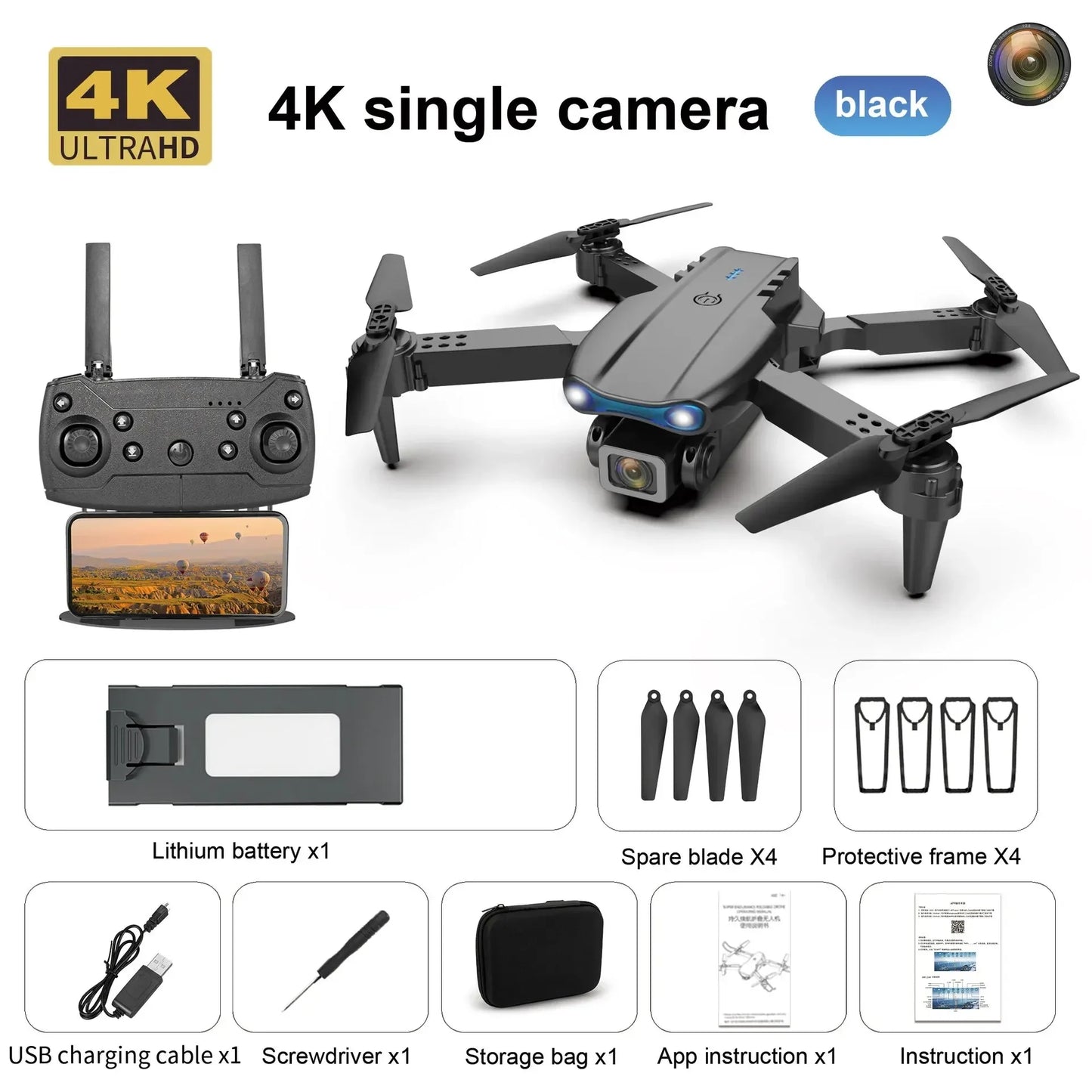 Professional Mini Drone E99 HD 4k Camera Foldable WIFI FPV RC Aerial Photography Quadcopter RC Helicopter Children's Toy Gift