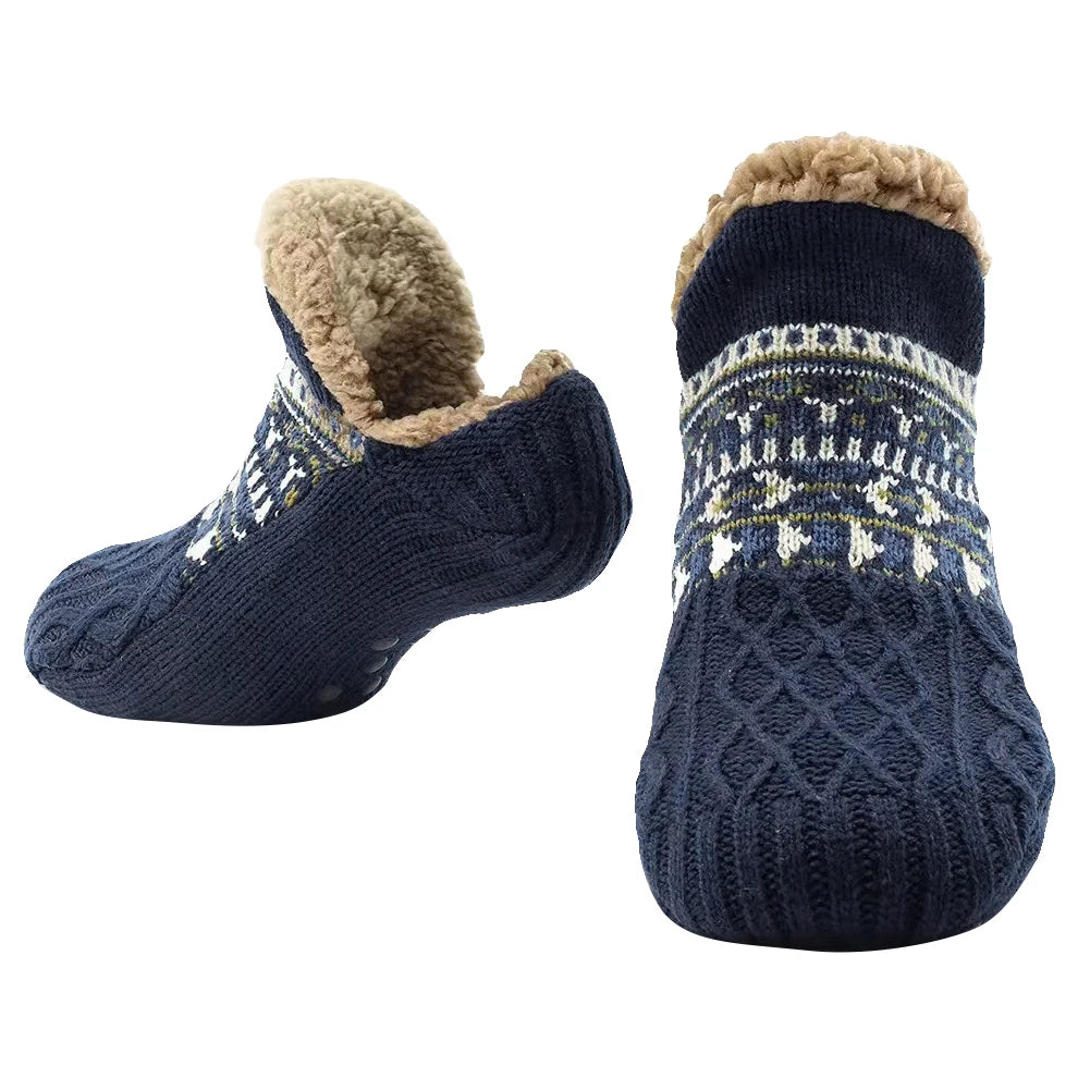 Men Women Winter Indoor Home Slippers Socks Non Slip Carpet Sock Warm Bedroom Sleeping Sock Soft for Christmas