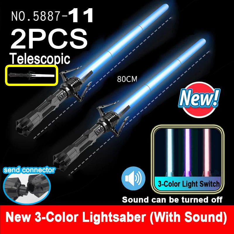 Premium RGB Lightsaber - 7 Color Changing LED Laser Sword with Sound