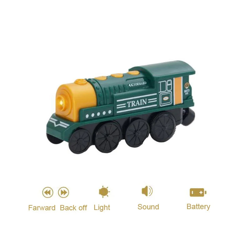 New Electric Wooden Train Set Toy Train for Boys Girls Compatible with Wooden Train Track Racing Track Toys Gift For Kids