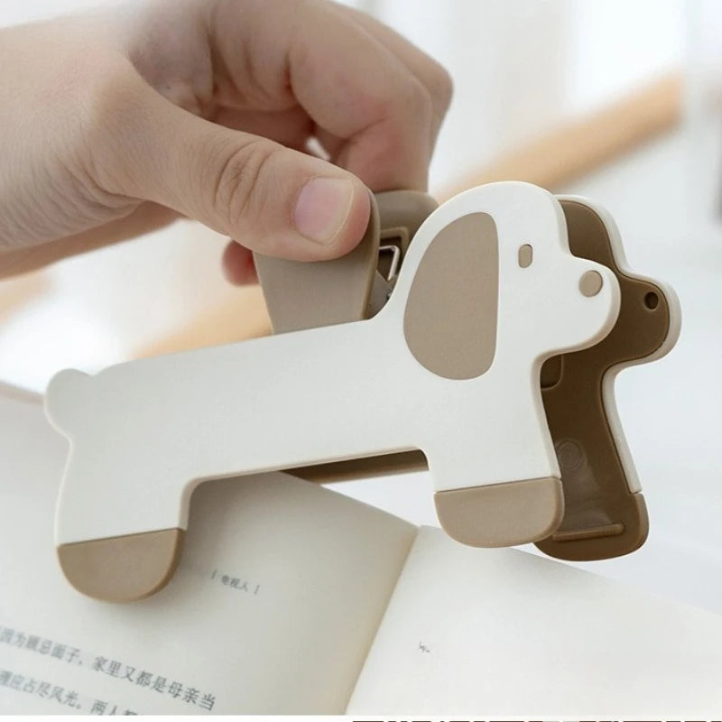 Puppy Shape Plastic Book Clip Cartoon Reading Auxiliary Fixed Book Clip Bookmark Creative Design Practical Bookstore Note Clip