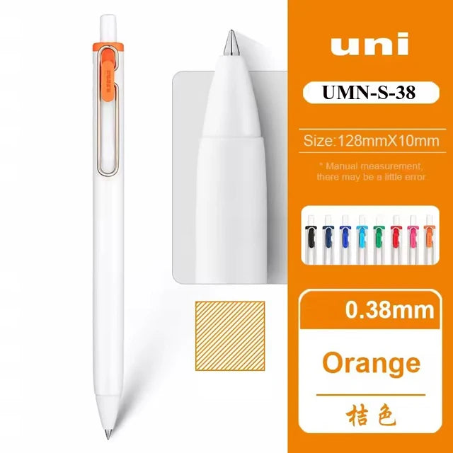 1Pc UNI Uniball ONE Gel Pen UMN-S-38 0.38mm Thick Ink Black Technology Small Thick Core Quick Drying Smooth Writing School Suppl
