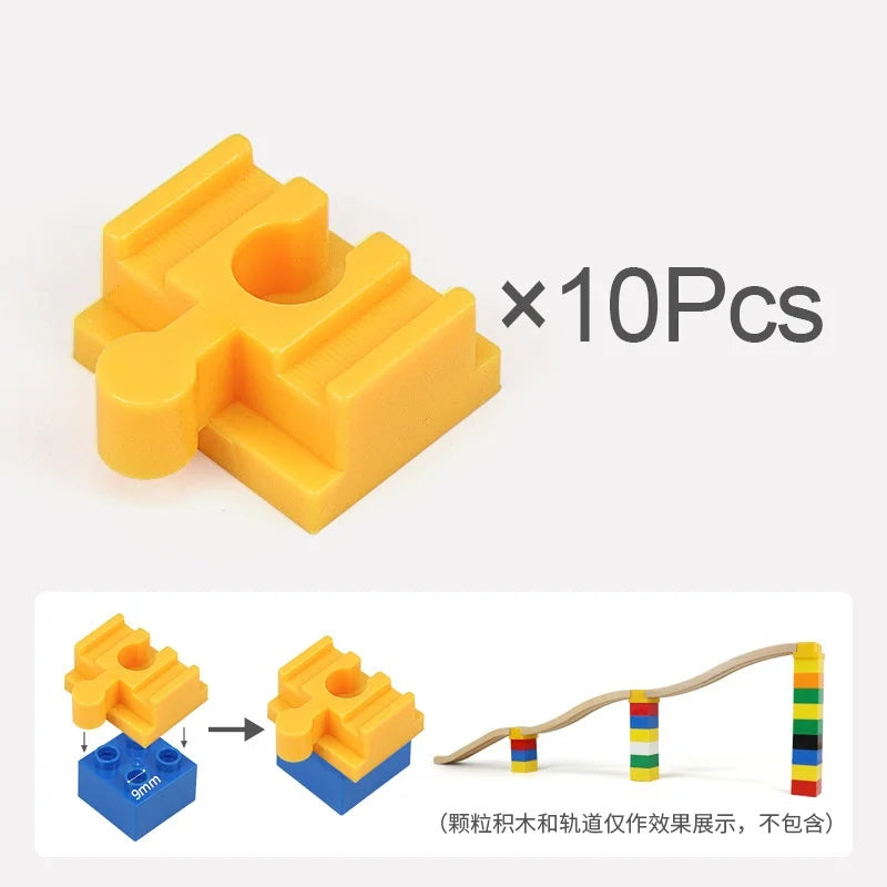 5-10PCS Wooden Train Track Accessories Plastic Building Blocks Adapters Wooden Track Connectors fit Wood Tracks Toys