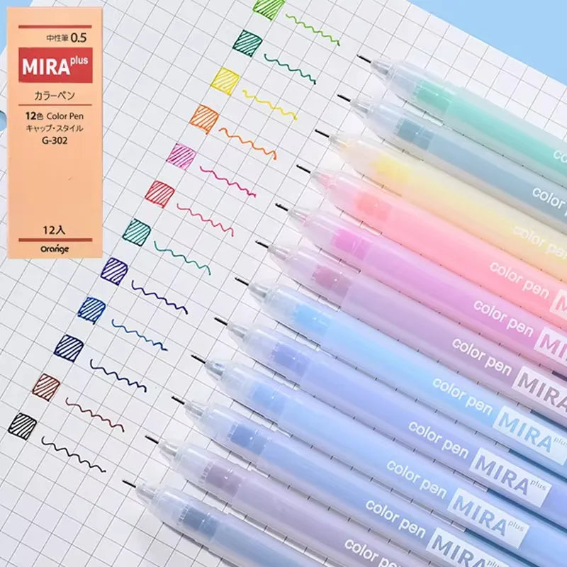 12/24Pcs/set Kawaii Color Gel Pen Refill Set 0.5mm Candy Colors Ballpoint Pens Student Office Writing Pens School Stationery