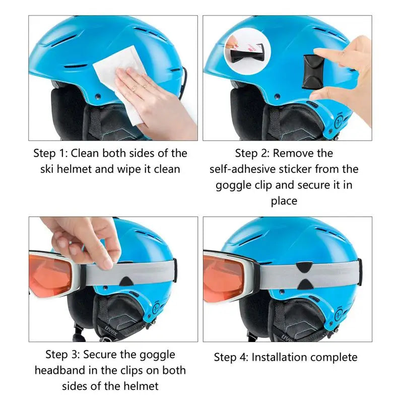 2pcs Clips for Ski Goggle Goggle Grip Anti-Drop Goggle Clips Side Rails Belt Buckles Multi-Functional Sports Ski Accessories