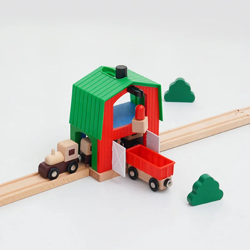 Wooden Train Track Accessories Tower Crane Compatible with Thomas Brio Track All Major Brand Railway Track