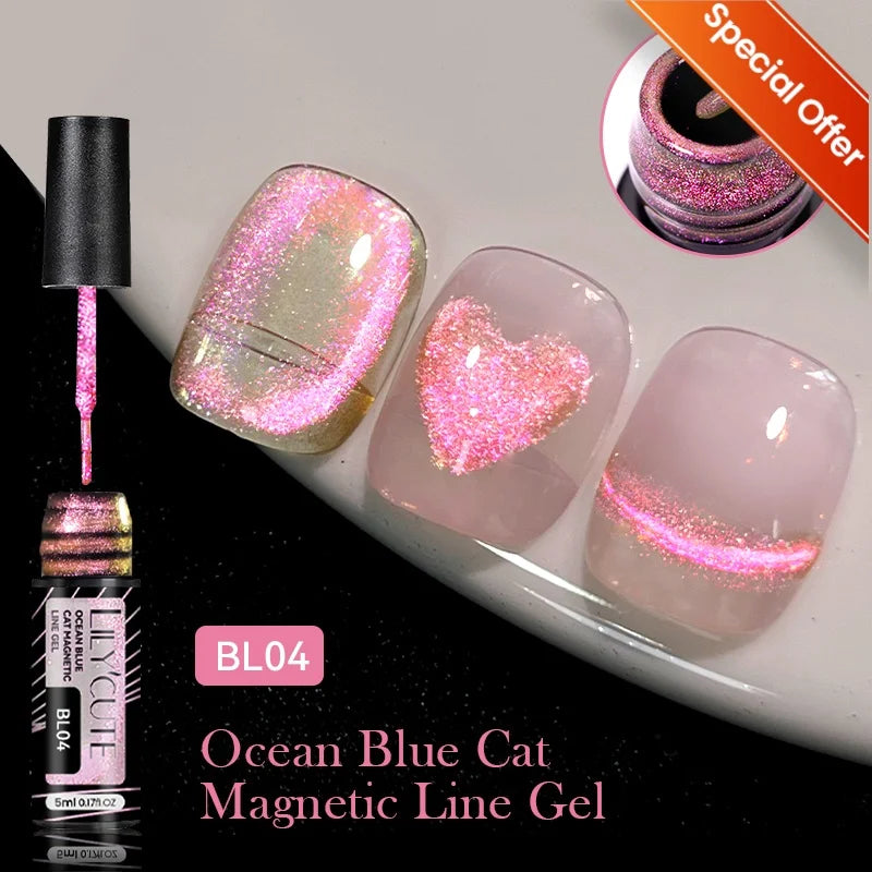 LILYCUTE Reflective Glitter Gel Nail Polish - 5ml Sparkling Liner